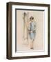 Illustration of an Attractive Flapper Girl Admiring Herself in the Mirror-null-Framed Art Print