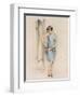 Illustration of an Attractive Flapper Girl Admiring Herself in the Mirror-null-Framed Art Print