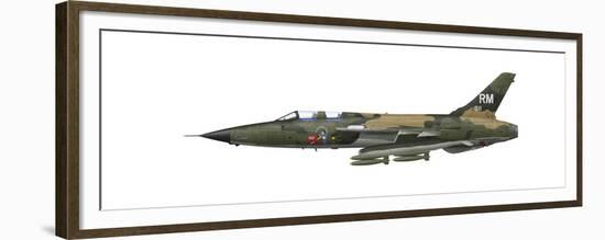 Illustration of an F-105F Thunderchief Fighter-Bomber-Stocktrek Images-Framed Premium Giclee Print