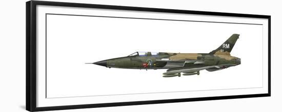 Illustration of an F-105F Thunderchief Fighter-Bomber-Stocktrek Images-Framed Premium Giclee Print