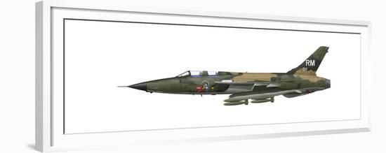 Illustration of an F-105F Thunderchief Fighter-Bomber-Stocktrek Images-Framed Premium Giclee Print