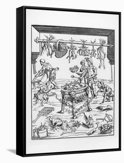 Illustration of an Italian Renaissance Kitchen-null-Framed Stretched Canvas