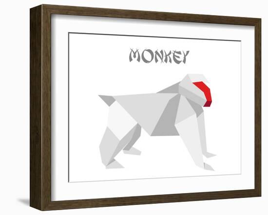 Illustration Of An Origami Monkey-unkreatives-Framed Art Print