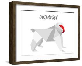 Illustration Of An Origami Monkey-unkreatives-Framed Art Print