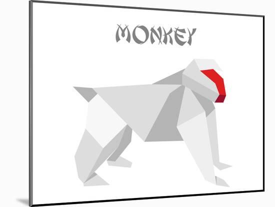 Illustration Of An Origami Monkey-unkreatives-Mounted Art Print