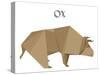 Illustration Of An Origami Ox-unkreatives-Stretched Canvas