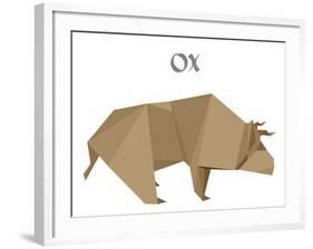 Illustration Of An Origami Ox-unkreatives-Framed Art Print