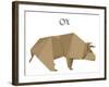 Illustration Of An Origami Ox-unkreatives-Framed Art Print