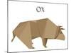 Illustration Of An Origami Ox-unkreatives-Mounted Art Print