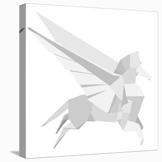Illustration Of An Origami Pegasus-unkreatives-Stretched Canvas