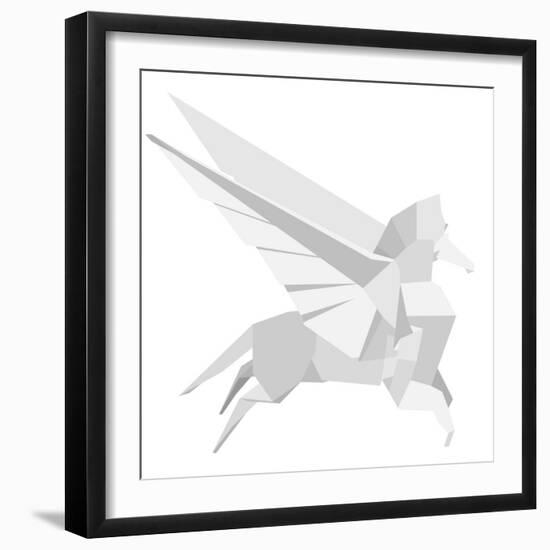 Illustration Of An Origami Pegasus-unkreatives-Framed Art Print