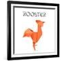 Illustration Of An Origami Rooster-unkreatives-Framed Art Print