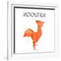 Illustration Of An Origami Rooster-unkreatives-Framed Art Print