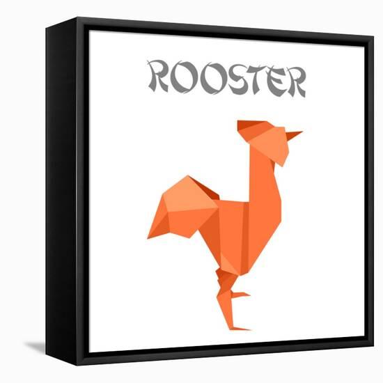 Illustration Of An Origami Rooster-unkreatives-Framed Stretched Canvas