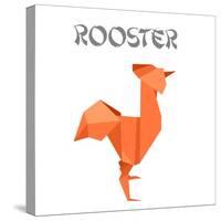 Illustration Of An Origami Rooster-unkreatives-Stretched Canvas