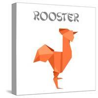 Illustration Of An Origami Rooster-unkreatives-Stretched Canvas