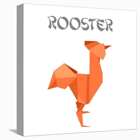 Illustration Of An Origami Rooster-unkreatives-Stretched Canvas