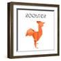 Illustration Of An Origami Rooster-unkreatives-Framed Art Print