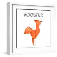 Illustration Of An Origami Rooster-unkreatives-Framed Art Print