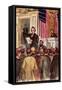 Illustration of Andrew Johnson Impeachment Trial-null-Framed Stretched Canvas