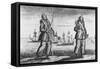 Illustration of Ann Bonney and Mary Read Dressed as Pirates-null-Framed Stretched Canvas