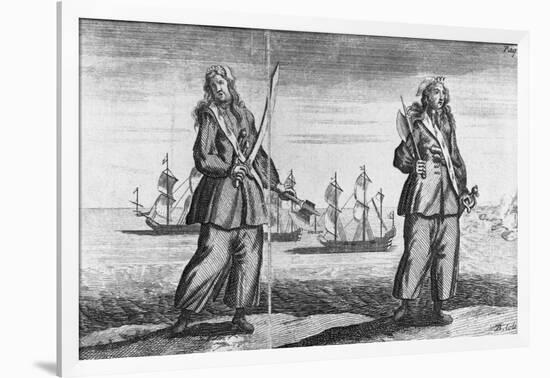 Illustration of Ann Bonney and Mary Read Dressed as Pirates-null-Framed Giclee Print