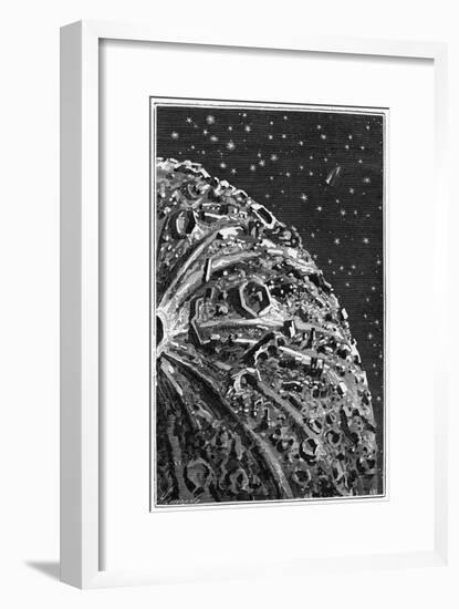 Illustration of around the Moon-Emile Bayard-Framed Art Print