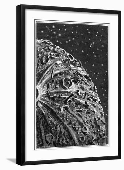 Illustration of around the Moon-Emile Bayard-Framed Art Print