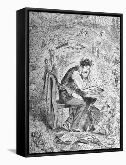 Illustration of Author Samuel Clemens from a Tramp Abroad, Also Known as Innocents Abroad-null-Framed Stretched Canvas