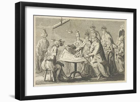 Illustration of Balance of Power in Europe, with Great Britian and Poland, 1772-null-Framed Giclee Print