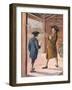 Illustration of Benjamin Franklin and Assistant Performing Lightning Experiment-null-Framed Giclee Print