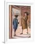 Illustration of Benjamin Franklin and Assistant Performing Lightning Experiment-null-Framed Giclee Print