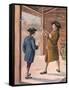 Illustration of Benjamin Franklin and Assistant Performing Lightning Experiment-null-Framed Stretched Canvas