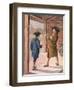 Illustration of Benjamin Franklin and Assistant Performing Lightning Experiment-null-Framed Giclee Print