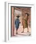 Illustration of Benjamin Franklin and Assistant Performing Lightning Experiment-null-Framed Giclee Print