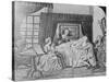 Illustration of Benjamin Franklin on His Death Bed-null-Stretched Canvas