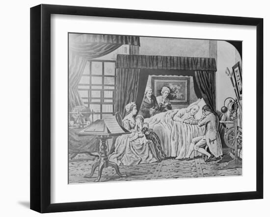 Illustration of Benjamin Franklin on His Death Bed-null-Framed Giclee Print