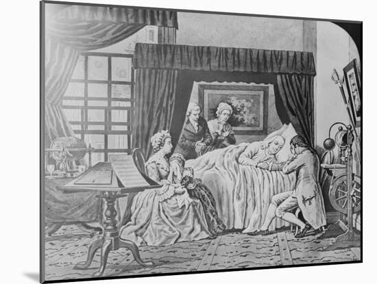 Illustration of Benjamin Franklin on His Death Bed-null-Mounted Giclee Print