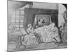 Illustration of Benjamin Franklin on His Death Bed-null-Mounted Giclee Print