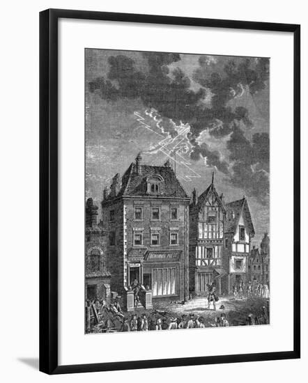 Illustration of Benjamin Franklin Performing Experiment-null-Framed Giclee Print