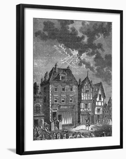 Illustration of Benjamin Franklin Performing Experiment-null-Framed Giclee Print