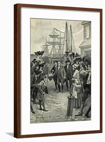 Illustration of Benjamin Franklin's Return to Philadelphia by Benjamin West Clinedinst-null-Framed Giclee Print