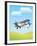 Illustration of Biplane Flying Outdoors. No Gradients Used.-Aleksandar Dickov-Framed Art Print