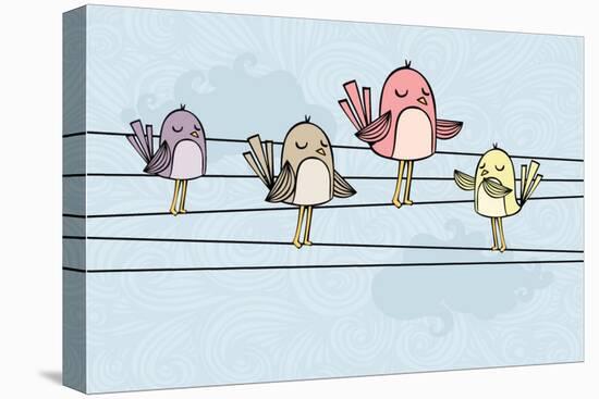 Illustration of Birds on Wires-lyeyee-Stretched Canvas