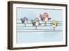 Illustration of Birds on Wires-lyeyee-Framed Art Print