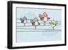 Illustration of Birds on Wires-lyeyee-Framed Art Print