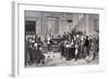 Illustration of Bolivar and Miranda Signing Declaration of Independence-null-Framed Giclee Print