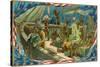 Illustration of Boston Tea Party-null-Stretched Canvas