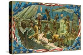 Illustration of Boston Tea Party-null-Stretched Canvas