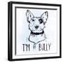 Illustration of Bull Terrier with Funny Slogan.-Katja Gerasimova-Framed Art Print